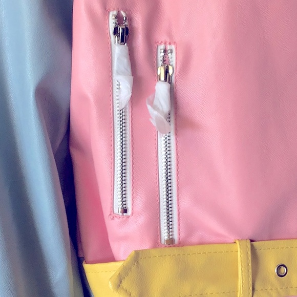 Pink and Blue Varsity Jacket with Retro Style - Picture 8 of 10